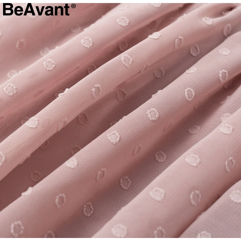 BeAvant Boho летняя плиссированная мини-юбка женская короткая юбка в горошек с высокой талией розовая трапециевидная шифоновая юбка с цветочным принтом и рюшами