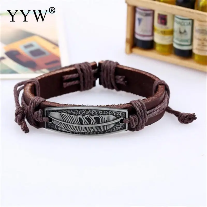 Розничная продажа Уникальный унисекс браслет для мужчин индивидуальный кожаный