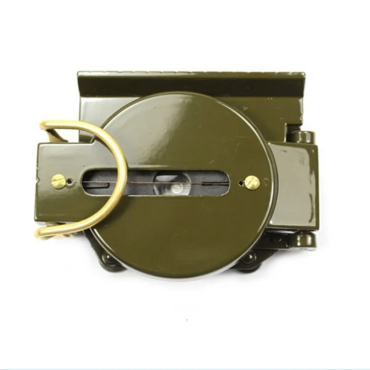 

1Pcs Hot Sale High Quality Aluminum Compass Mini Military Camping Marching Lensatic Compass Magnifier Army Green Color