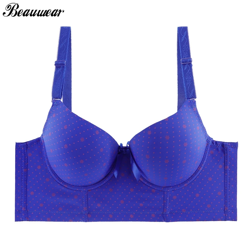 Beauwear корсет бюстгальтер B C чашка 6 крючков и глаз полный охват бюстгальтеры для женщин Мягкий пуш-ап Bh точка печати размера плюс 38 40 42 44