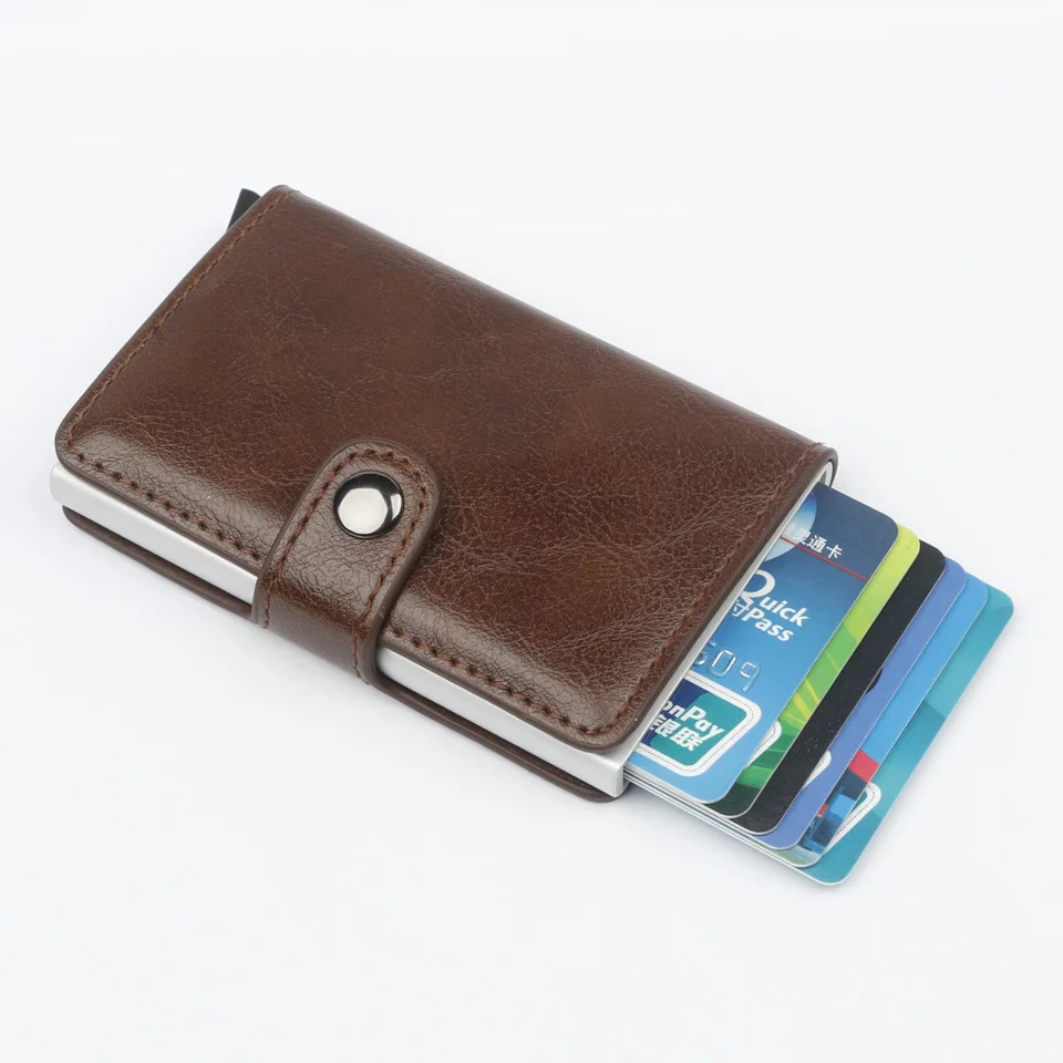 Новая мода Анти RFID Блокировка Мужская Кредитная карта держатель маленький кошелек, кожаный ID Чехол для банковских карт металлическая защита кошелек для женщин