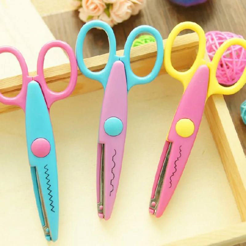 DIY Пластик Декоративные ремесло Enfant школа Ножницы для Бумага резак Скрапбукинг