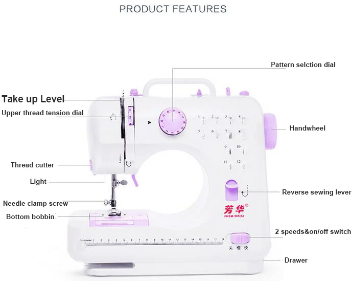 1PC 505A Multi-function 8 Kinds of Trajectory Mini Electric Sewing Machine Replaceable Presser Foot | Инструменты