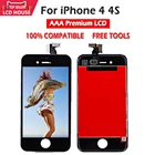 ЖК-дисплей качества AAA для iPhone 4 4S, сенсорный дигитайзер, передняя панель в сборе, ЖК-экран, полная замена, A1332, A1349, A1431, A1387