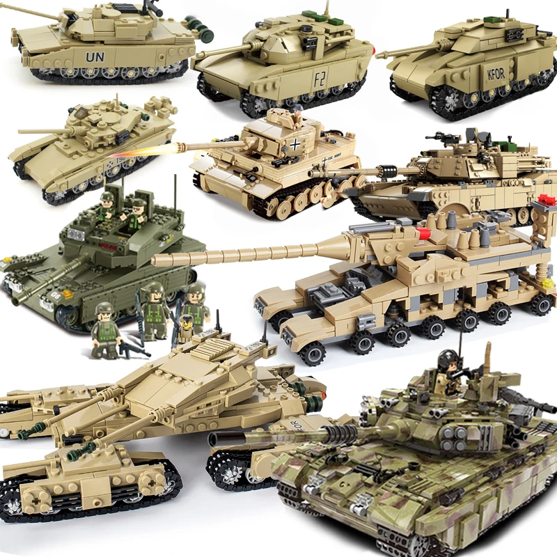 2019 совместимые с LEGO бак Пособия по немецкому языку Ww2 Тигр M1A2 комплекты военная