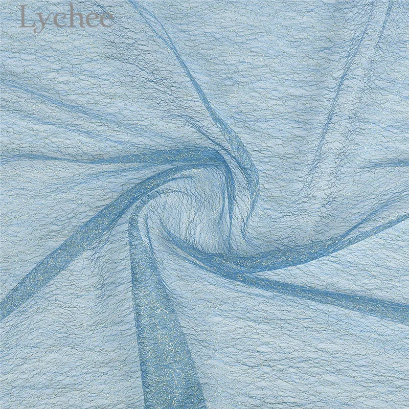 Lychee 1 м золотистая Серебристая цветная Кружевная Сетка Тюлевая ткань сетчатая