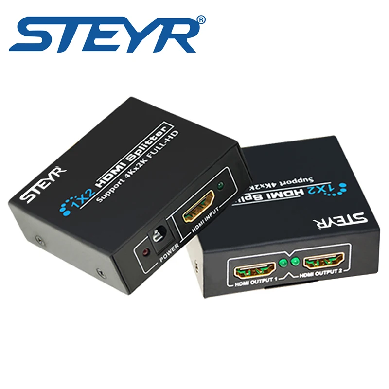 Сплиттер HDMI Ultra HD 4K STEYR 1x2 сплиттер 2 порта распределитель сигнала Divisor 1 4 в Out sup порт