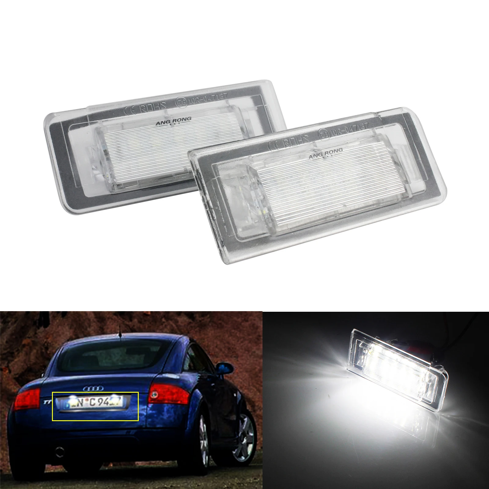 ANGRONG 2 шт. Canbus 18 SMD светодиодный лампы для номерного знака Audi TT MK1 8N 1999-2006 |
