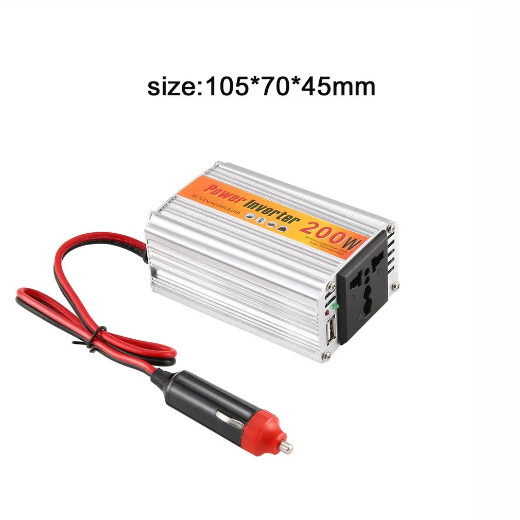 200w преобразователь напряжения автомобиля 12v 220v с зарядных порта Usb для автомобиля Мощность конвертер, работающего на постоянном токе 12 В в переменный ток 220V автомобильный адаптер для адаптера переменного тока 200 Вт автомобильный Стайлинг