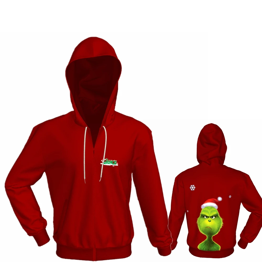 X COSTUME How the Grinch Рождественская Толстовка с капюшоном для взрослых цифровым