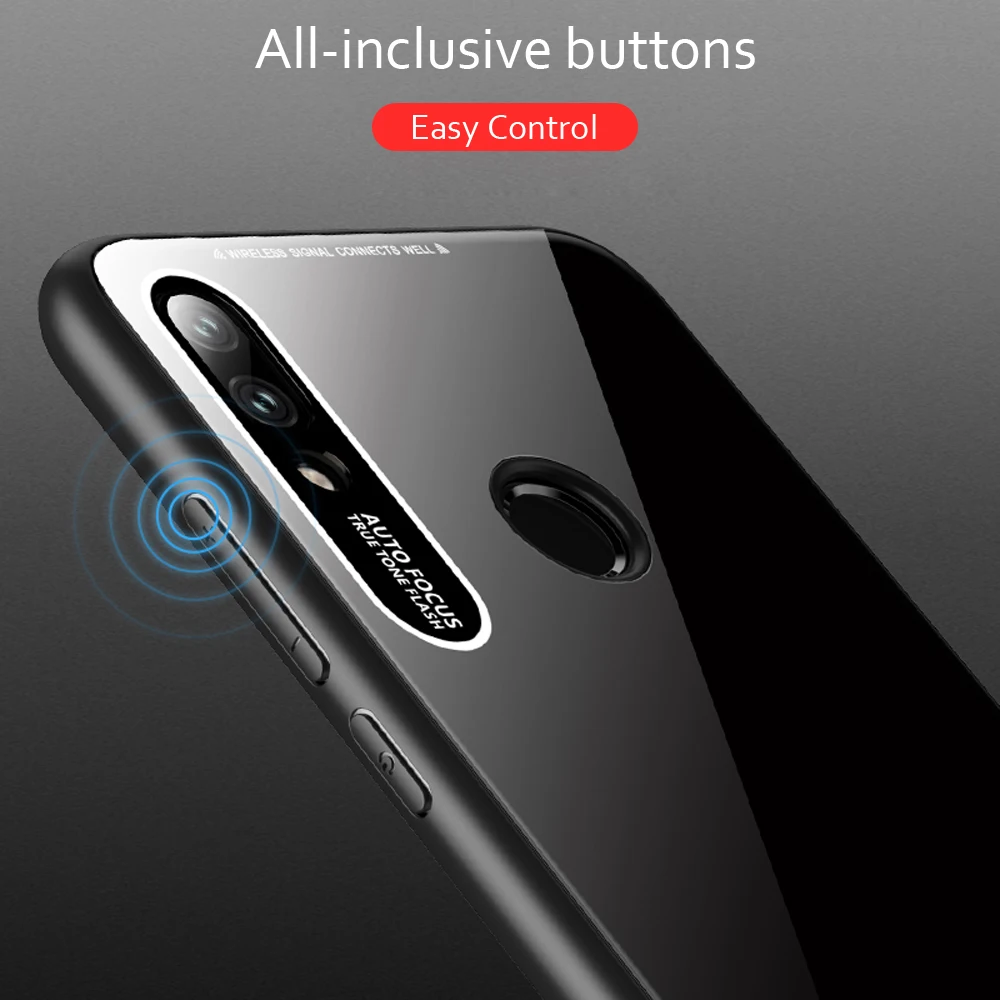 Чехол для Xiaomi Redmi Note 7 стеклянная задняя Жесткая Крышка Pro мягкий бампер Mi8 Mi9 SE