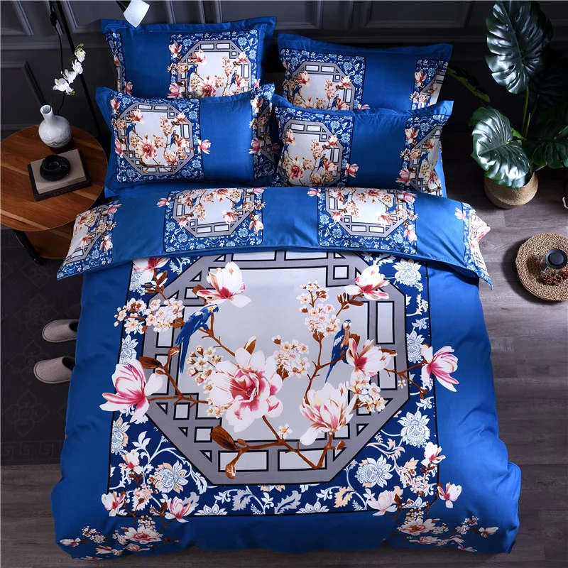 

New printed bedspreads 4pcs/set Quilted Quilt 2pcs Pillowcase King Queen Full Size Duvet Cover Bedlinens Bedding Decortion