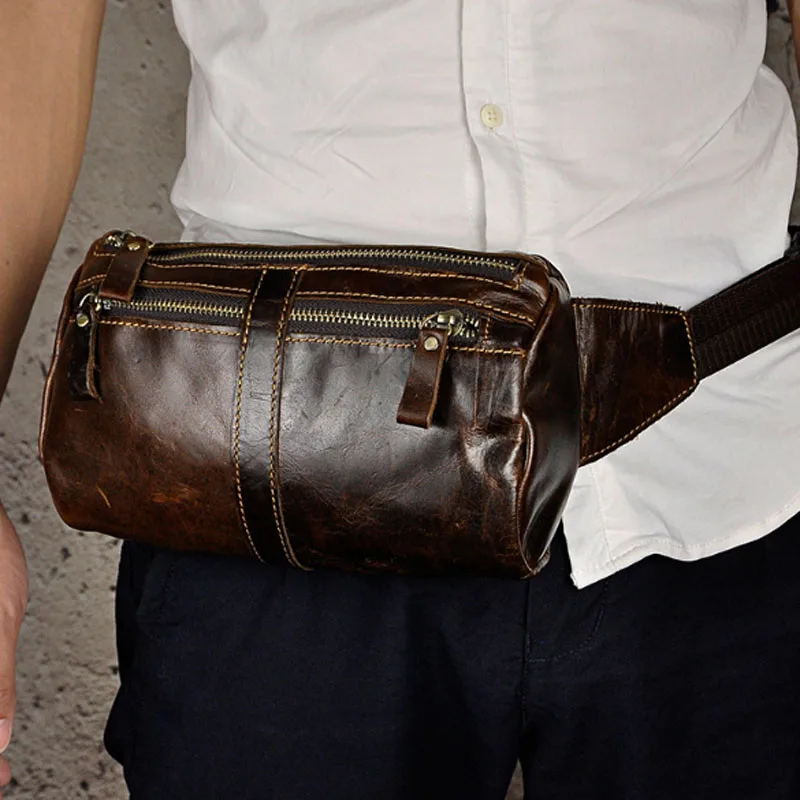 Поясная сумка для мужчин из натуральной кожи высокого качества|hip belt bag|fanny waist