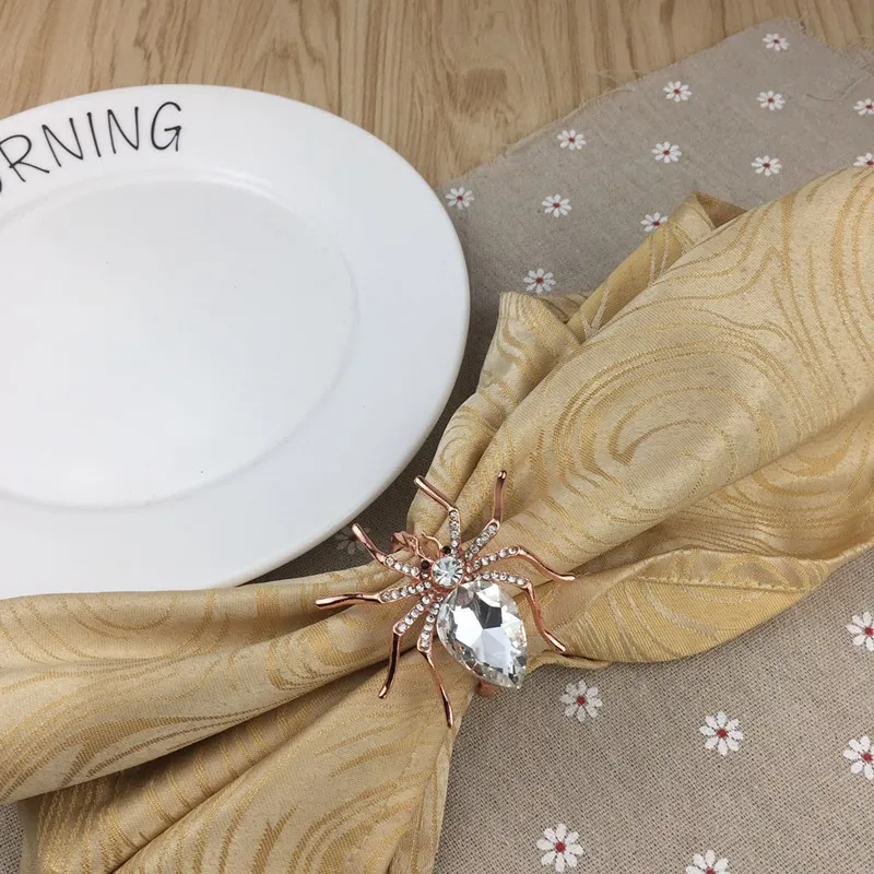 8PCS zinc alloy spider napkin ring model room jewelry mouth cloth ring hotel wedding napkin buckle napkin ring