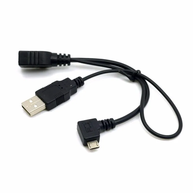 Бесплатная доставка левый и правый угловой 90 градусов микро USB OTG кабель с