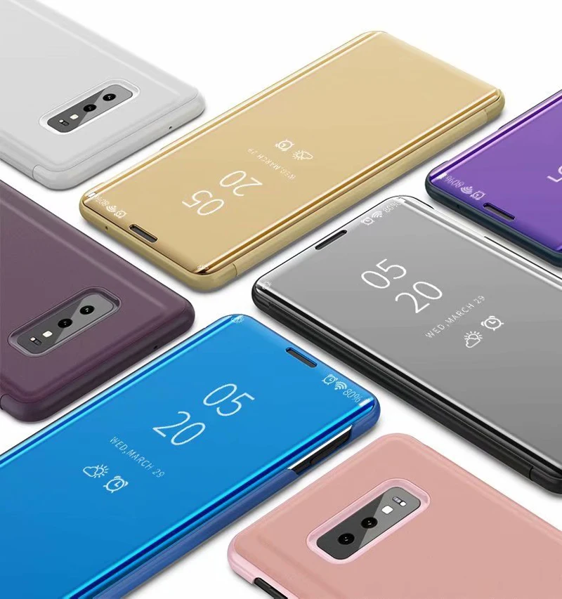 S10 Plus, умный зеркальный чехол для Samsung Galaxy S10e, кожаный флип-чехол с подставкой для Samsung Galaxy S10 5G S10+ чехол, Funda