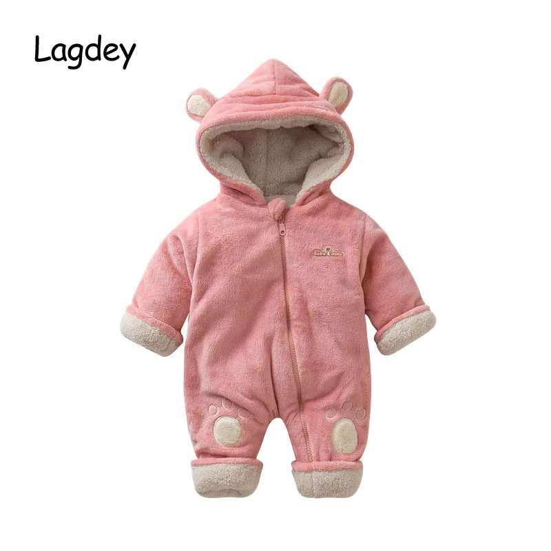 LAGDEY Новые Детские Одежда для новорожденных 0 24 м Животные теплый с капюшоном Для