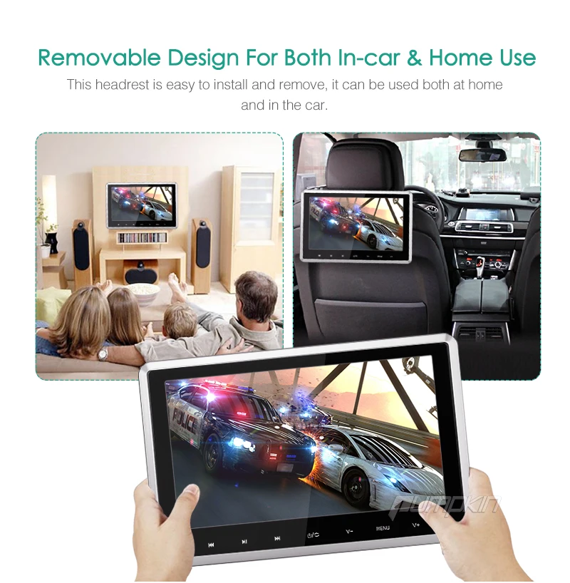 Тыква 10 1 'ƈ шт./лот подголовник автомобиля dvd плеер HD цифровой TFT экран HDMI порт