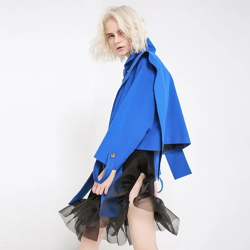 TWOTWINSTYLE, водолазка, куртка, для женщин, пэчворк, нерегулярные, длинный рукав, Женское пальто, Harajuku, осень, мода, одежда, укороченный топ