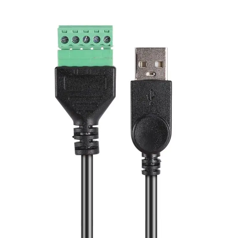 USB 2,0 Тип мужчина к 5Pin винт с 30 см щит терминал разъем Кабель-адаптер провода USB2.0 для винтовой терминал