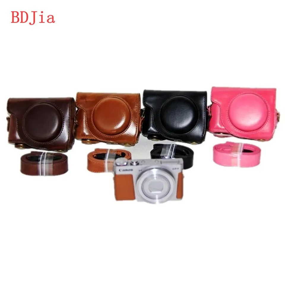 Чехол сумка из искусственной кожи с масляной кожей для камеры Canon powershot G9X G9XII