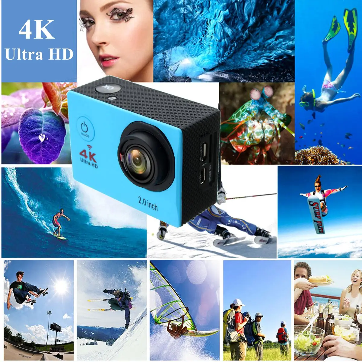 SJ9000 Водонепроницаемая ультра 4K HD 1080P WiFi Спортивная ионная камера видеокамера DV видео
