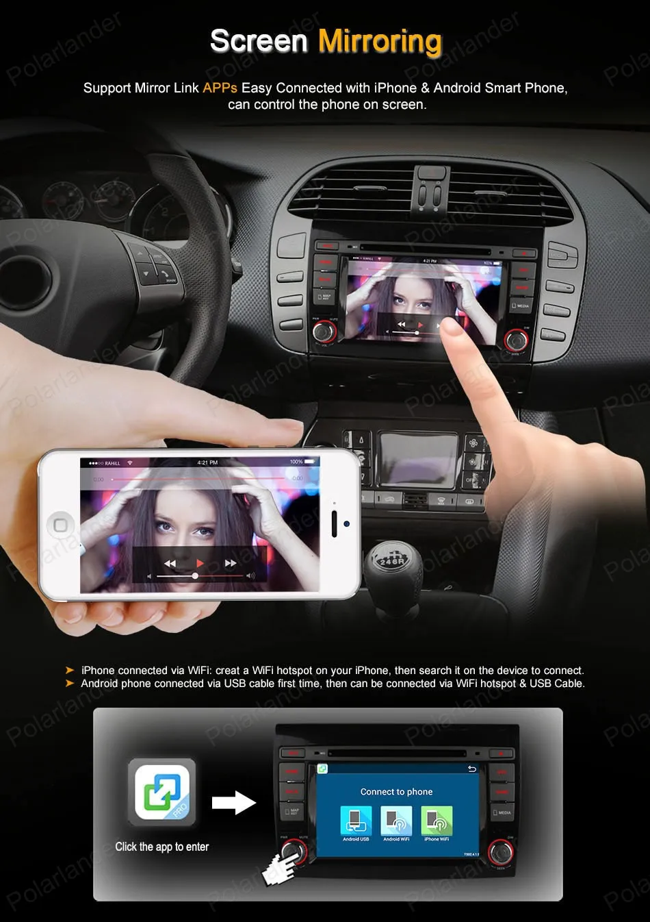 Фото Android 4,4 16G ROM автомобильный DVD четырехъядерный сенсорный экран радио для F/iat B/ravo 2007-2012 поддержка BT 3G WiFi DTV GPS DAB + TPMS №2