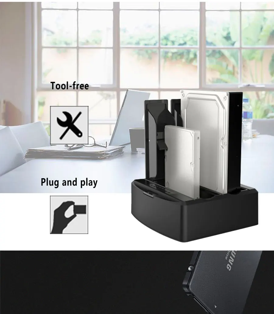 Sata II к USB3.0 dual bay 2," /3,5" SSD/HDD док-станция с жестким диском Поддержка функции офлайн клон для ноутбука Mac рабочего стола