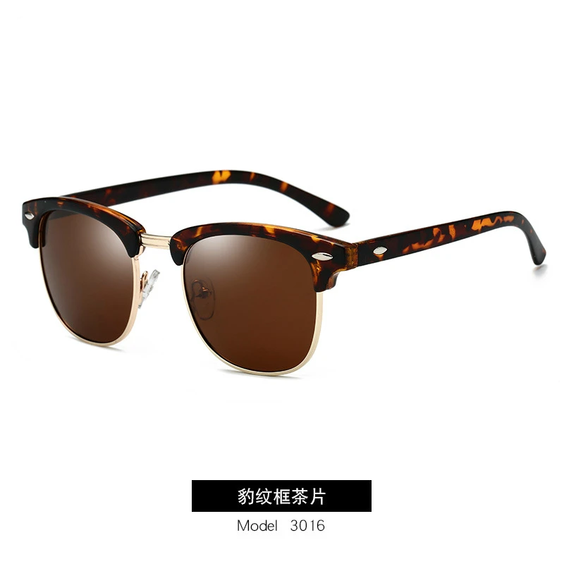 

2019 Half Frame Sun Glasses Semi Rimless Classic Men Sunglasses Oculos Polarized Sunglasses Men Women RB3016 Design De Sol UV400