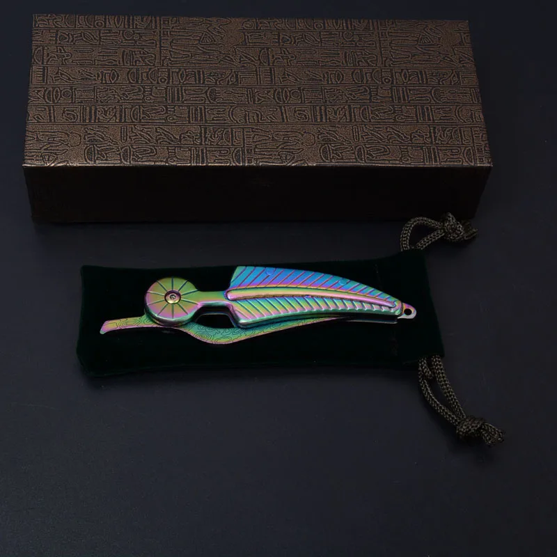 

Trskt Leaf Folding Knife Damascus Blade ,Steel Handle Pocket Knife Survival Camping Knives Outdoor Edc tool Dropship