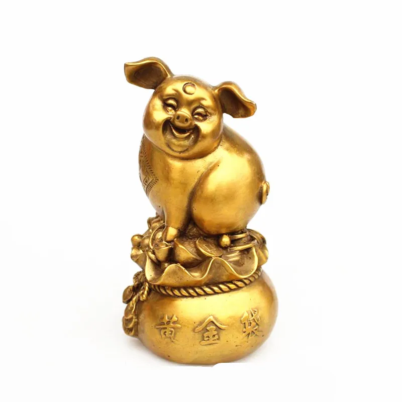 

Copper pig decoration pure copper Zhaocai Wangcai decoration golden pig Fu pig Zodiac pig home