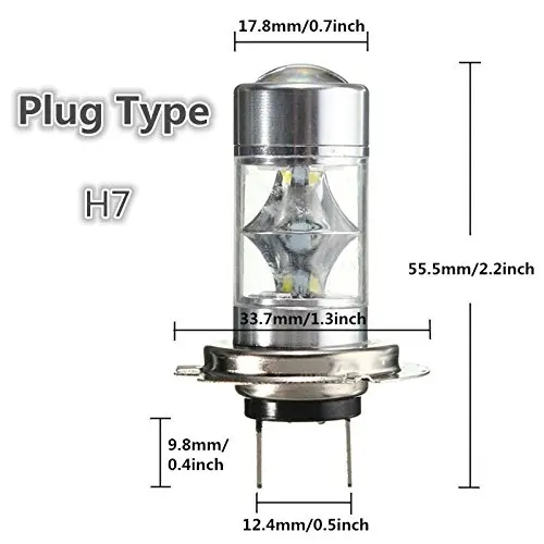 2 шт. H7 6W 12 LED Samsung 2323 SMD чип 800LM Phare Voiture Antibrouillard Ampoule Auto Lampe DC 12-30V Ice Bleu Lumiere | Автомобили