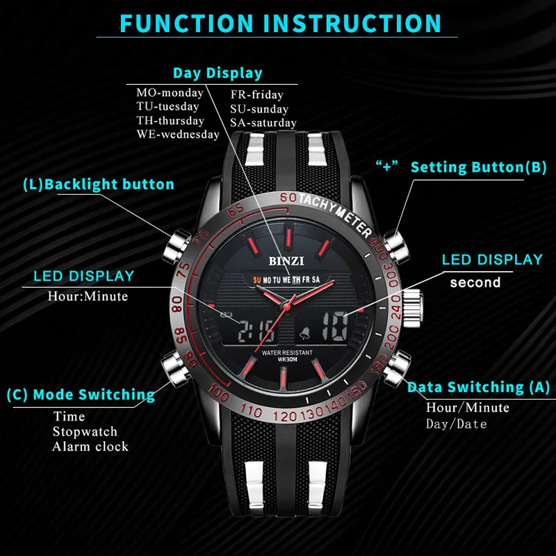 Мужские Военные Спортивные часы G-стиль водонепроницаемые цифровые S Shock