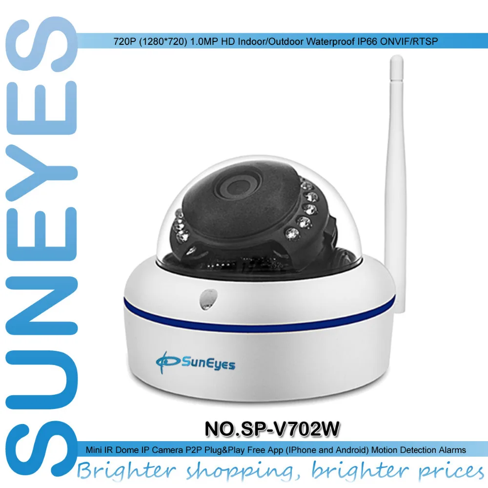 SunEyes SP V702W/V1802W Беспроводная HD Wifi купольная ip камера с 720 P и 1080 опционально|dome camera|dome