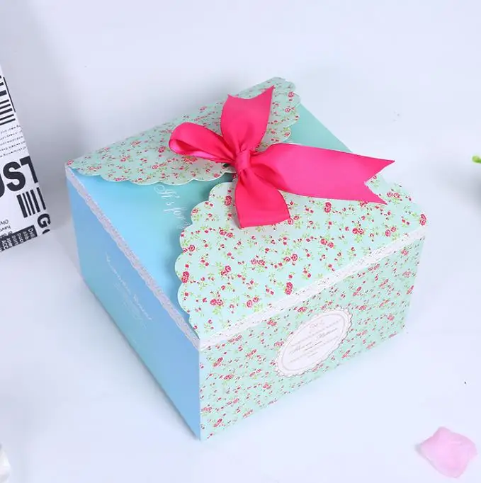 Квадратная большая подарочная коробка с цветочным узором шикарные свадебные