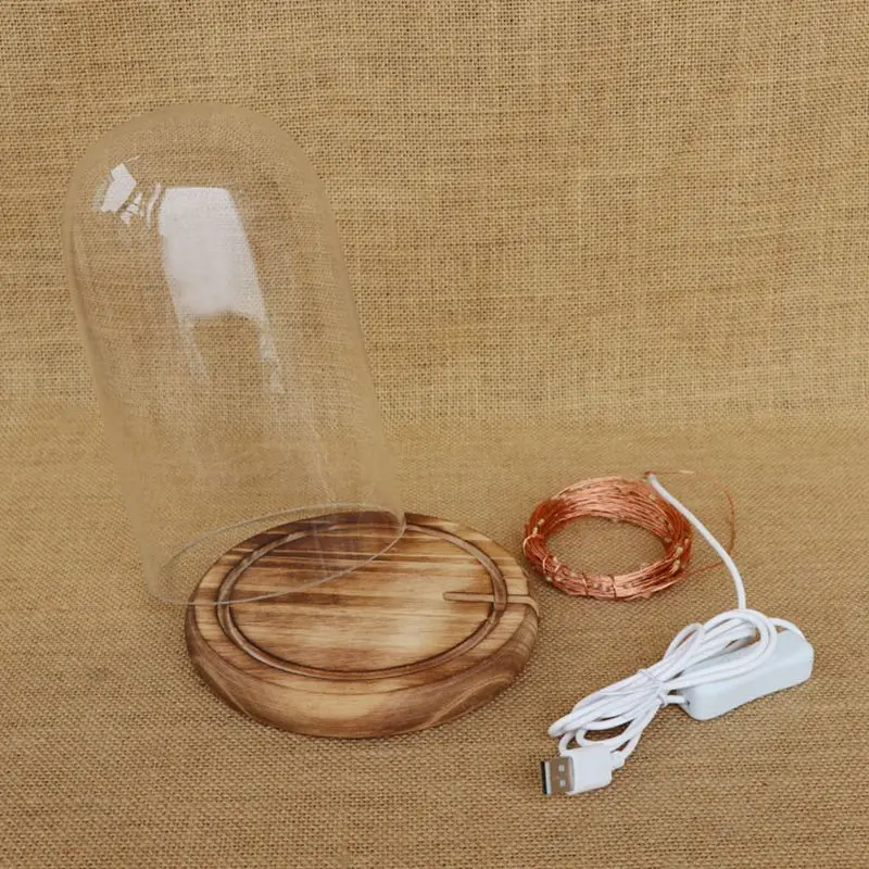 LukLoy ночник стеклянный колокольчик Jar Ночник со светодиодной медной проволочной