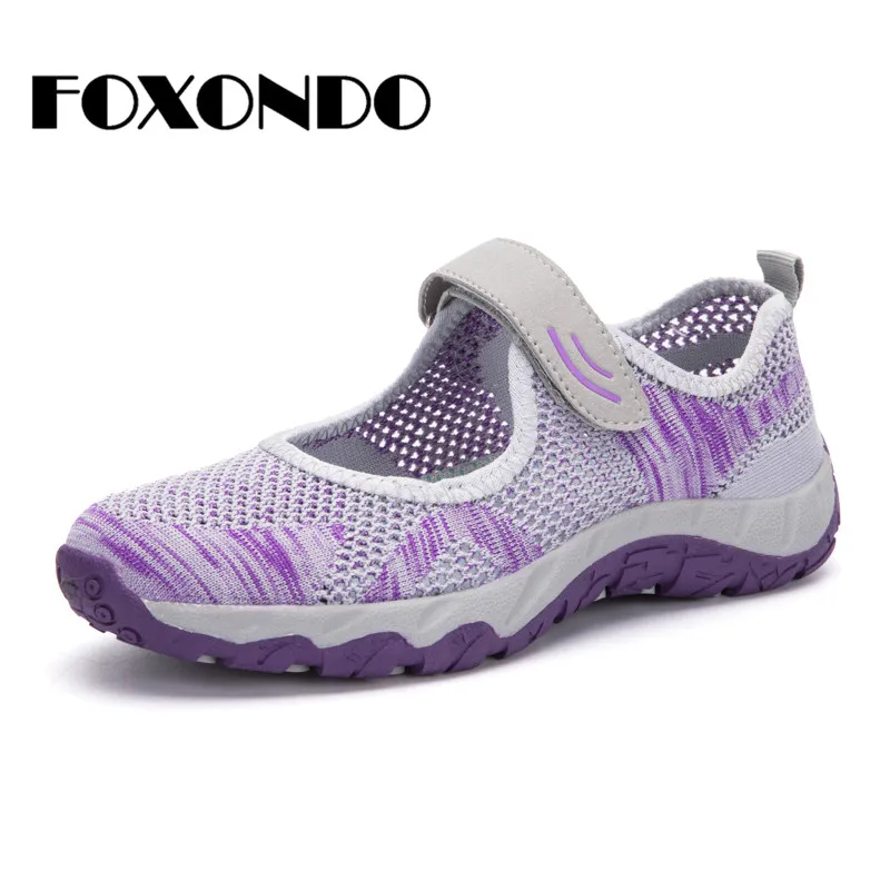 FOXONDO 2019 Summer New Fashion Women Breathable Casual Sneakers Shoes Slip On Platform Walking Flat | Обувь