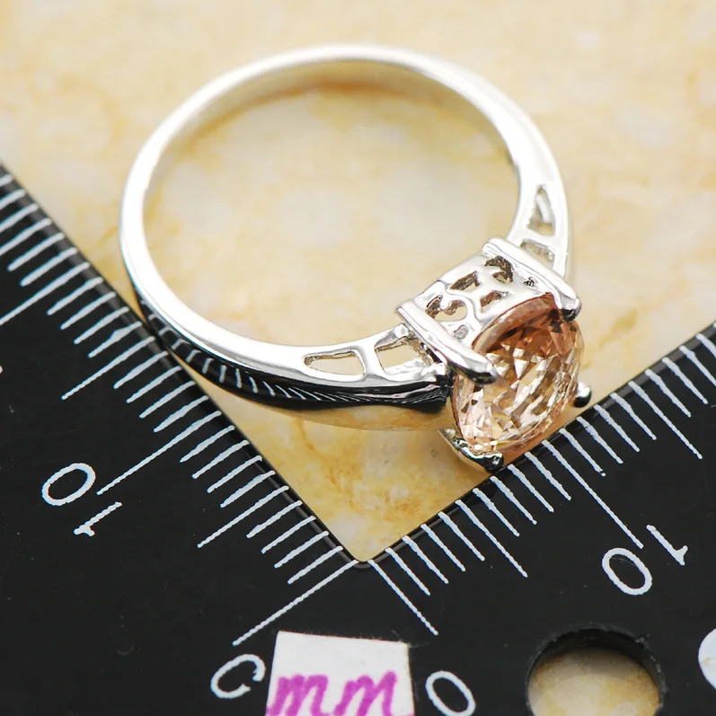 Женское серебряное кольцо Morganite с привлекательным дизайном размеры 5 6 7 8 9 10 11 12