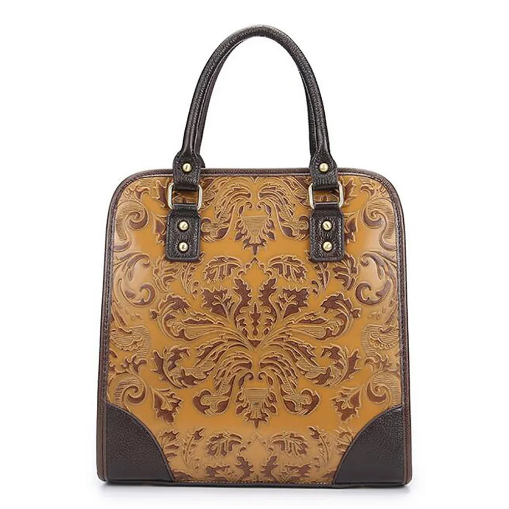 Винтажная трендовая женская сумка тоут из натуральной кожи повседневный