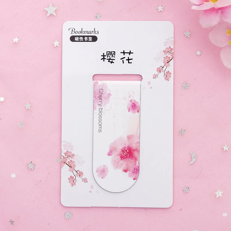 1 шт. розовый Декоративный металл магнитные закладки Kawaii закладки зажимы цветок школьные офисные принадлежности оптом