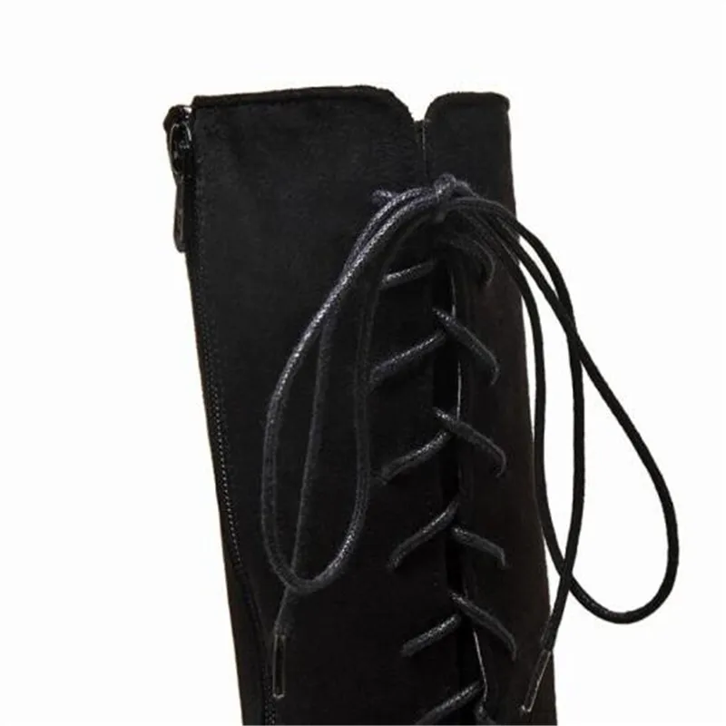 Autumn and winter New style fashion Frosted Suede Square head Anterior frenulum Boots Round heel Keep warm Women 34-48 | Обувь