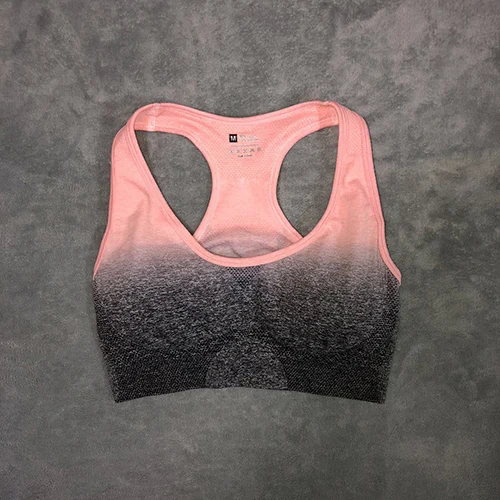 peach pink Бесшовный Бюстгальтер для йоги, женская спортивная одежда, пуш-ап, спортивный бюстгальтер для бега, топ с подкладкой, спортивный бюстгальтер для тренировок, спортивный лифчик для фитнеса - Цвет: peach pink