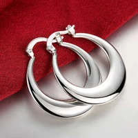 europe jewelry silver colour moon circle hoop earrings for women brand fashion u shape earrings wholesale