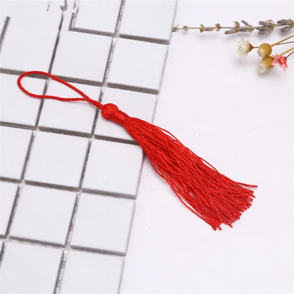 Red Tassels 30 шт. полиэстер пушистые кисточки бахрома Кулон DIY Материал цветной шнур кисточки отделка дома вечерние украшения кисточки ленты аксессуары - Цвет: Red Tassels