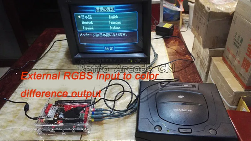CBOX JAMMA коробка Конвертер доска в Saturn DB15P Joypad SNK геймпад SCART выход с адаптером питания для JAMMA PCB IGS материнская плата
