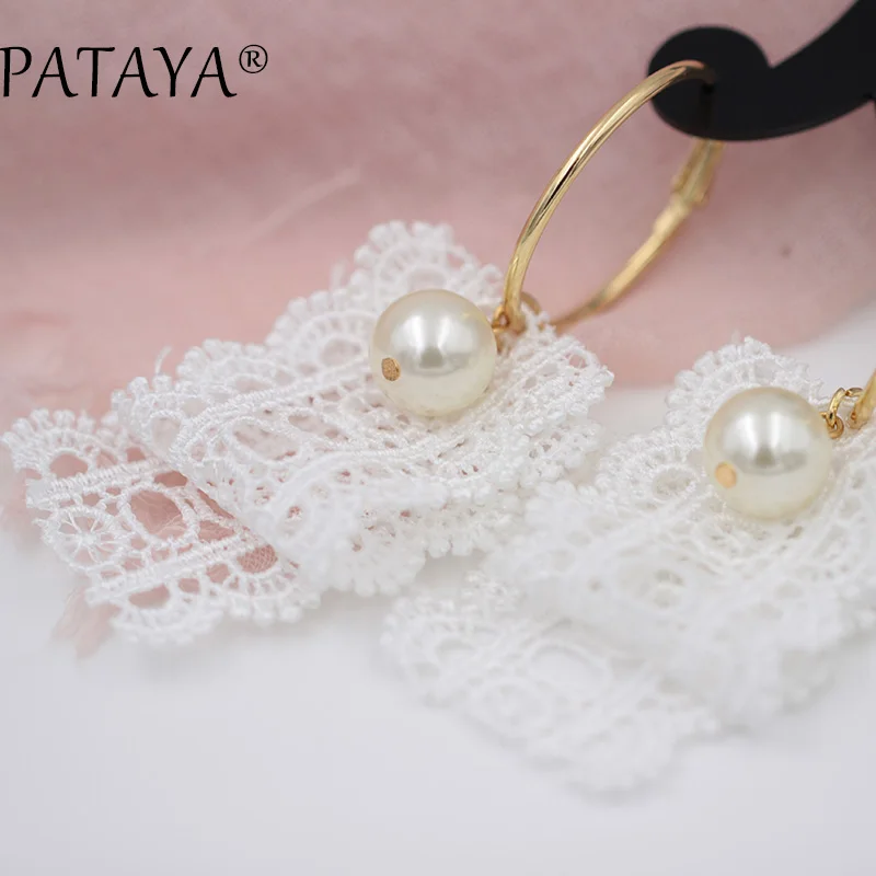 Женские серьги PATAYA длинные с искусственным жемчугом для свадьбы модные золотые