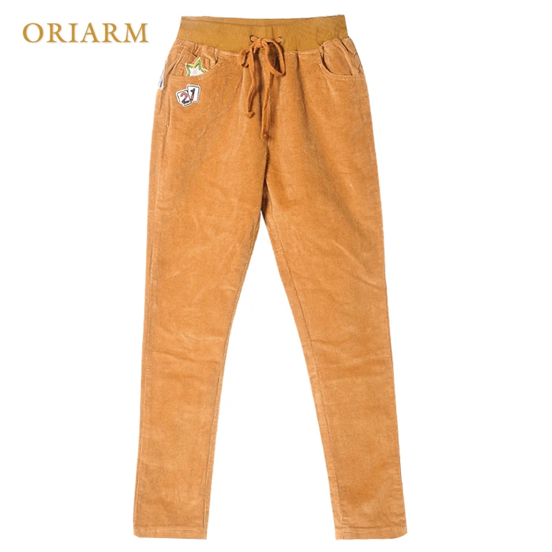 Мода 2018 г. ретро для женщин досуг штаны на завязках эластичный пояс яркий цвет