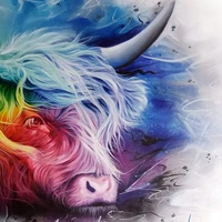 5d diy diamond painting cross stitch full square round diamond embroidery highland cow picture for wall room decor h930