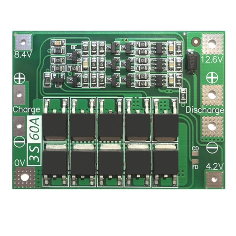 3S 60A Bms плата 11 1 V 12 6 18650 литий ионная литиевая батарея Защитная улучшенная