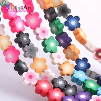 olingart 10mm 20pcslot mixed color soft ceramic clay flower used for braceletsearrings diy childrens jewelry making best gift
